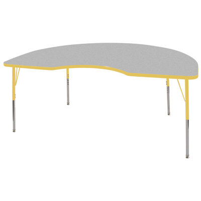 ECR4kids 48 x 72 Kidney Shaped Adjustable Activity Table in Gray