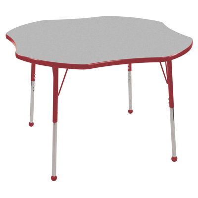 ECR4kids 48" Clover Shaped Adjustable Activity Table in Gray