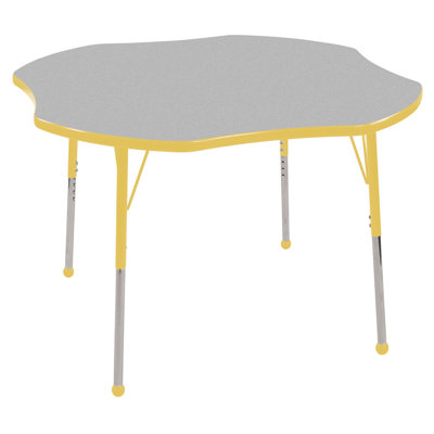 ECR4kids 48" Clover Shaped Adjustable Activity Table in Gray