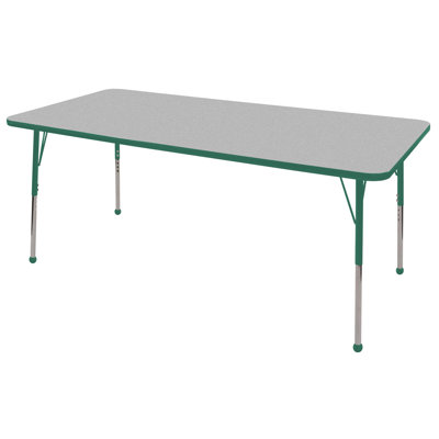 ECR4kids 36" x 72" Rectangular Adjustable Activity Table in Gray