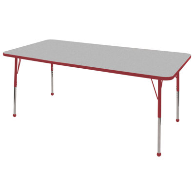 ECR4kids 36" x 72" Rectangular Adjustable Activity Table in Gray