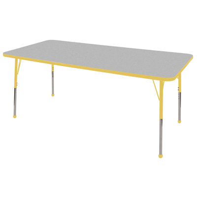 ECR4kids 36" x 72" Rectangular Adjustable Activity Table in Gray