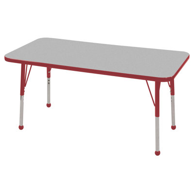 ECR4kids 24" x 48" Rectangular Adjustable Activity Table in Gray
