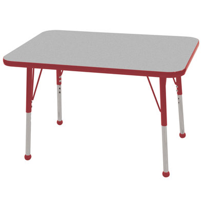 ECR4kids 24x36 Rectangular Adjustable  Activity Table in Gray