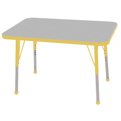 ECR4kids 24x36 Rectangular Adjustable  Activity Table in Gray