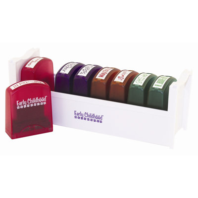 ECR4kids 8 Piece Self-Ink Teacher Stamps with Stand\