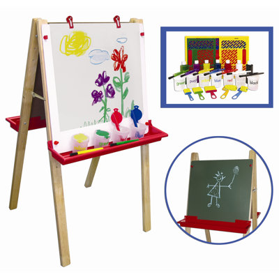 ECR4kids Adjustable Easel With 27 Piece Paint Set