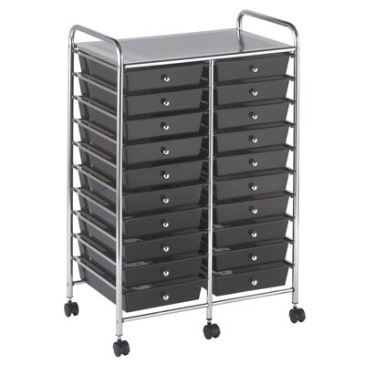 ECR4kids 20-Drawer Double-Wide Mobile Organizer