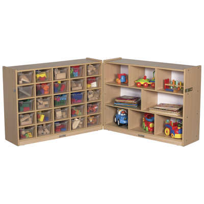 ECR4kids 36" Fold & Lock Storage Cabinet with 25 Tray