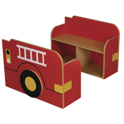 ECR4kids 3-Piece Fire Engine Book Storage Center