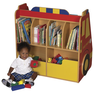 ECR4kids 3-Piece Fire Engine Book Storage Center