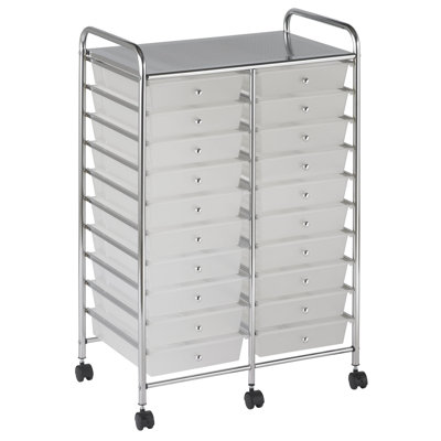 ECR4kids 20-Drawer Double-Wide Mobile Organizer