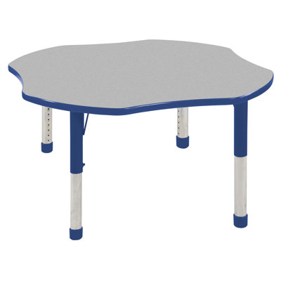 ECR4kids 48" Clover Shaped Adjustable Activity Table in Gray