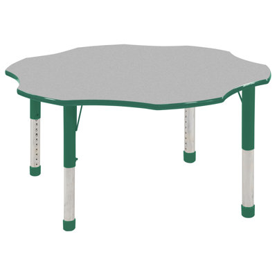 ECR4kids 60" Flower Shaped Adjustable Activity Table in Gray