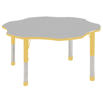 ECR4kids 60" Flower Shaped Adjustable Activity Table in Gray