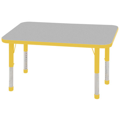 ECR4kids 24" x 48" Rectangular Adjustable Activity Table in Gray