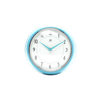 Infinity Instruments Retro Wall Clock in Turquoise