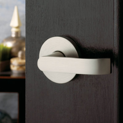 Baldwin Contemporary Half Dummy Lever with Left Handling in Satin Nickel