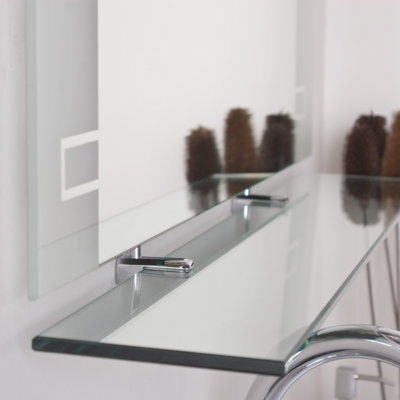 Decor Wonderland Frameless Aydin Wall Mirror and Shelf