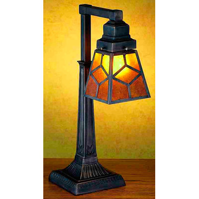 Amber Mica Diamond Mission Desk Lamp