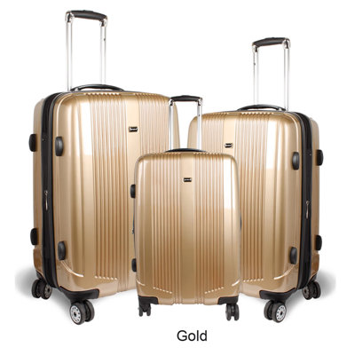 J World Concord 3 Piece Polycarbonate Expandable Spinner Luggage Set