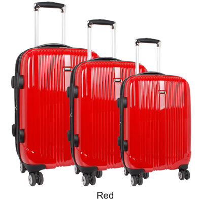 J World Concord 3 Piece Polycarbonate Expandable Spinner Luggage Set