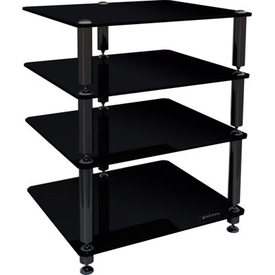 NorStone Bergen 2 4-Shelf Hifi Stand in Glossy Black