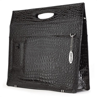 Mobile Edge Women's Faux-Croc Briefcase in Black
