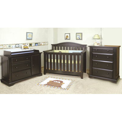 Child Craft Hawthorne Two Piece Lifetime Convertible Crib Set in Espresso Pine