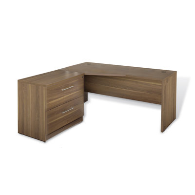 Jesper Office Pro X - L-Shaped Crescent Executive Desk with Lateral File (Left)