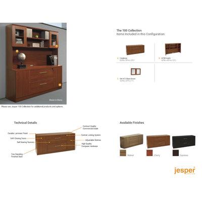 Jesper Office Pro X - Double Bookcase with Hutch Set