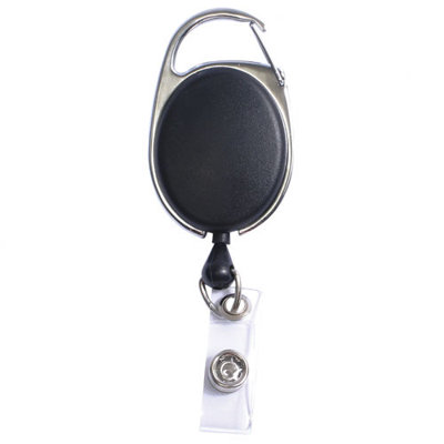 Baumgartens Clip Card Reels, Attachable to Belt Loop/Belt Strap, Black