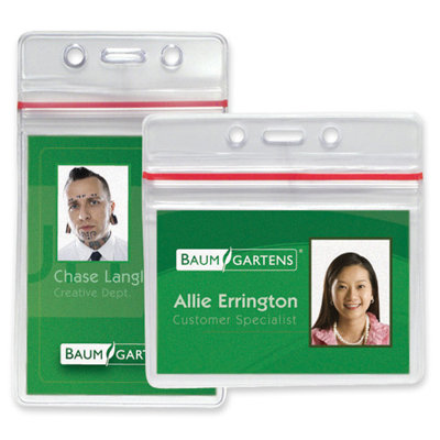 Baumgartens Sealable Card Holders Horizontal 2-5/8"x3-3/4",50/PK,Clear
