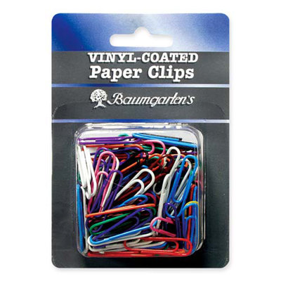 Baumgartens Paper Clips, Jumbo, Vinyl, 40/PK, Assorted