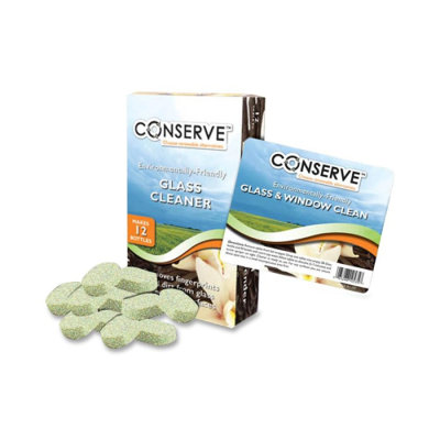 Baumgartens Conserve Glass Cleaner Tablets, Vanilla/Lavender Scented, 12 Tablets/Box, Green