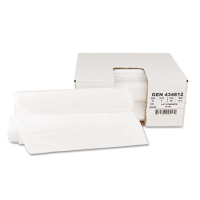 Whitehall Hi-Density Can Liners, 24 x 23, 6 mic, Clear, 20 Rolls of 50 Bags, 1000/Carton