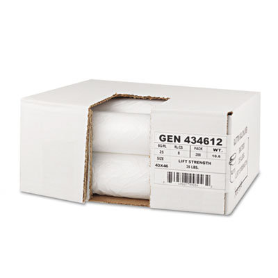 Whitehall Hi-Density Can Liners, 24 x 23, 6 mic, Clear, 20 Rolls of 50 Bags, 1000/Carton