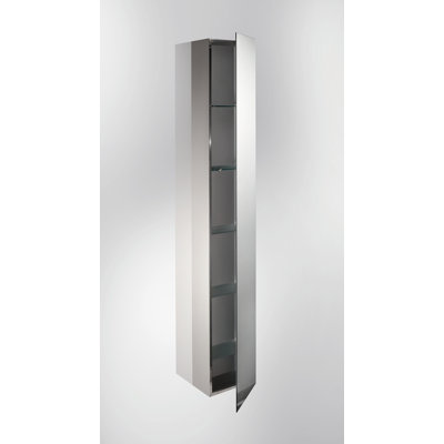 WS Bath Collections Linea 11" x 6.1" Pika Bathroom Storage Cabinet in Stainless Steel