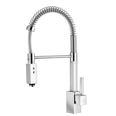 WS Bath Collections Domino "Professional" One Handle Single Hole Bar Faucet with Two-Spray Hand Shower