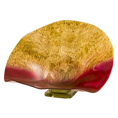 Handmade Seashell Bowl in Red and Caramel