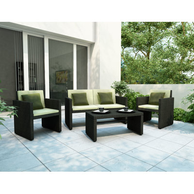 dCOR design Creekside 4 Piece Lounge Seating Group with Cushions