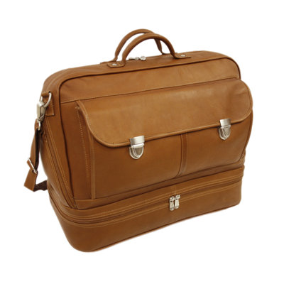 Piel Leather Traveler False Bottom Carry-On in Saddle