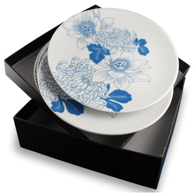 Ink Dish Tattoo Lotus 4 Side Plate Gift Set