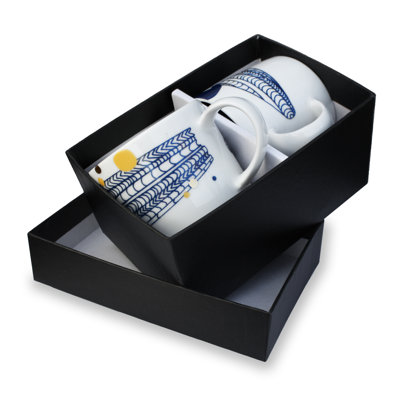 Ink Dish Basket 2 Mug Gift Set