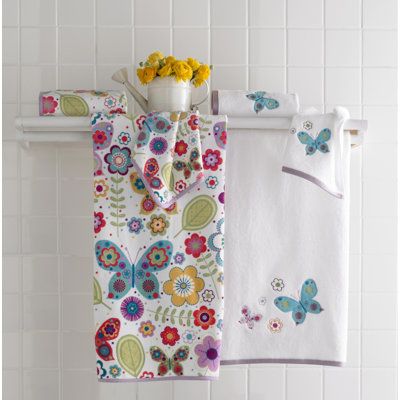 Kassatex Fine Linens Bambini Butterflies Bath Accessory Set