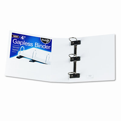 FIND IT Gapless Loop Ring View Binder, 4in Capacity, White                                                                           