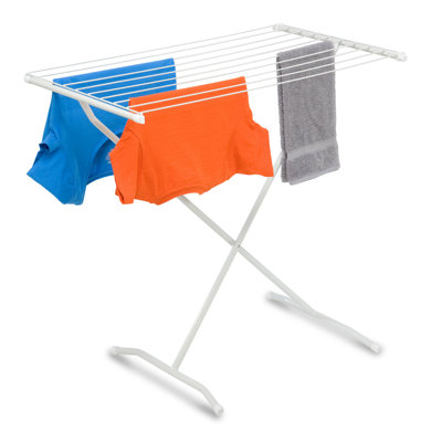 X-Frame Folding Metal Drying Rack in White