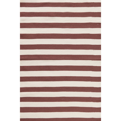 Trimaran Red/Ivory Striped Rug