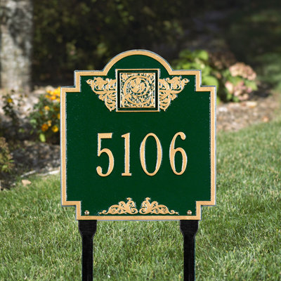 Whitehall Products Monogram Standard Lawn Address Plaque