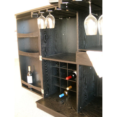 Proman Products Steamer Trunk Bar Cabinet in Ebony